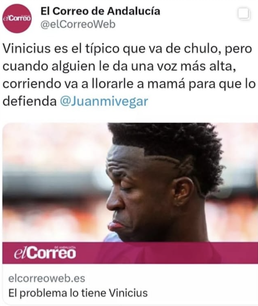 Vinicius is the one with the problem